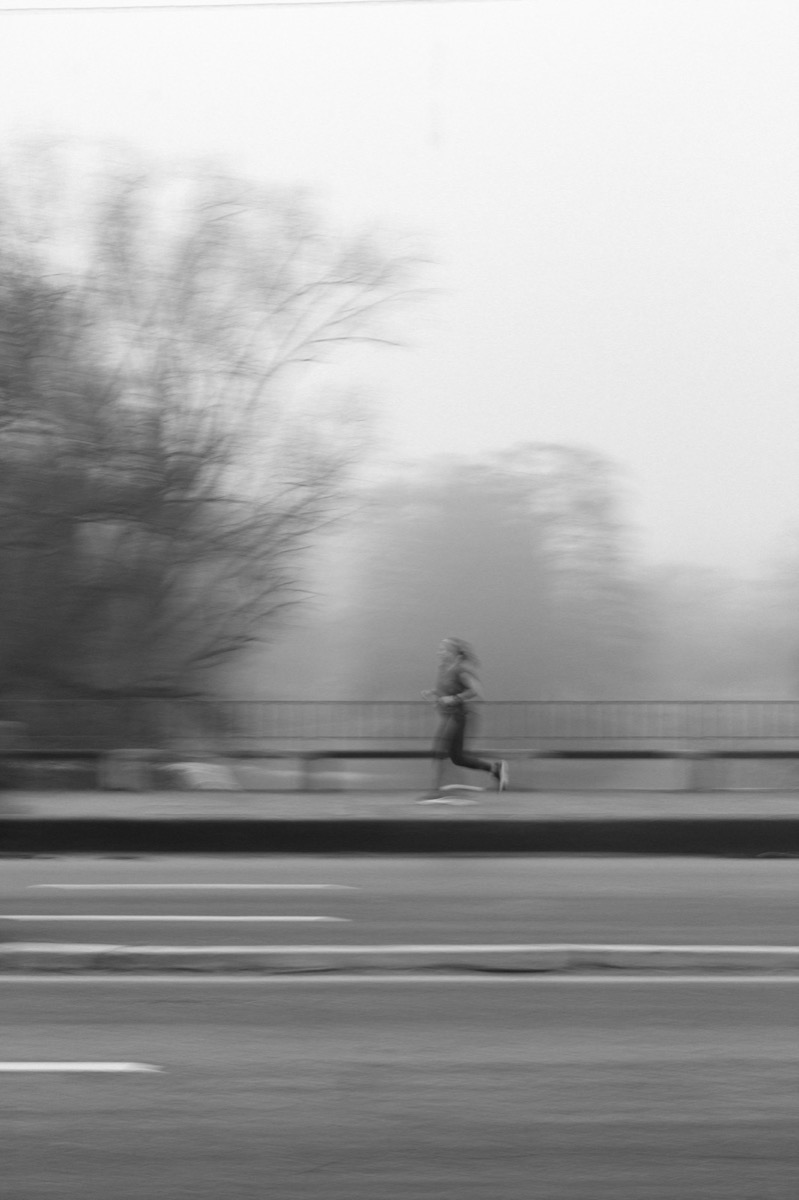 Runners sharing the road during a race
